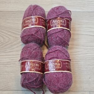 Angora Lambswool Blend Yarn in Rich Burgundy